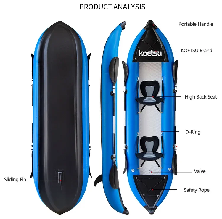 KOETSU-Canoé-kayak gonflable e - Fishing Boat Trailer avis et prix